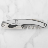 ビジネスロゴミニマル会社ブランドワインボトル ソムリエナイフ (正面)