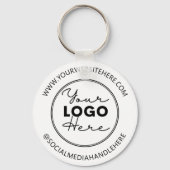 ビジネスロゴミニマル白シンプルプロフェッショナル キーホルダー (正面)