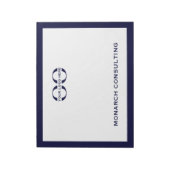 ビジネスロゴメモ帳ネイビーブルー ノートパッド (回転)