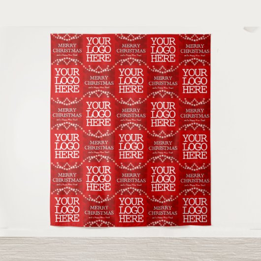 ビジネスロゴメリークリスマスと新年おめでとう タペストリー (正面)