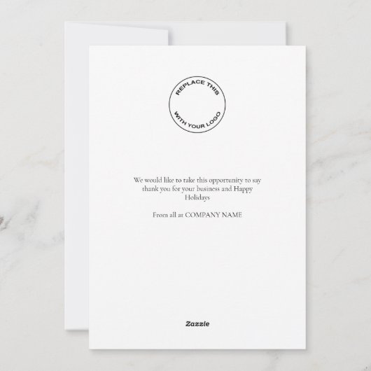 ビジネスロゴメリークリスマスウィンターディアシーンホ シーズンカード (裏面)