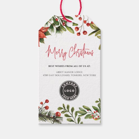ビジネスロゴメリークリスマスカンパニーフェスティバル ギフトタグ (正面)