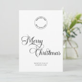 ビジネスロゴメリークリスマスシンプル文字休日 シーズンカード (スタンド正面)