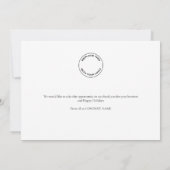 ビジネスロゴメリークリスマススクリプトとツリーズホール シーズンカード (裏面)