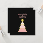 ビジネスロゴメリークリスマスピンクシンプルの広場 カード (正面/裏面インサイチュ)