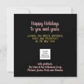 ビジネスロゴメリークリスマスピンクシンプルの広場 カード (裏面)