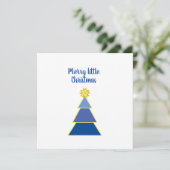 ビジネスロゴメリークリスマスブルーシンプルススクエア カード (スタンド正面)