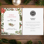 ビジネスロゴメリークリスマスボタニカルグリーティング ノートカード