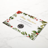 ビジネスロゴメリークリスマス企業の金ゴールド 箔シーズンカード (回転した状態)