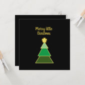 ビジネスロゴメリークリスマス金ゴールドスクエア カード (正面/裏面インサイチュ)