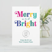 ビジネスロゴメリー&ブライトホリデークリスマス シーズンカード (スタンド正面)
