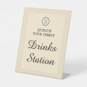 ビジネスロゴモダンシック企業のドリンクステーション 台座サイン (正面)