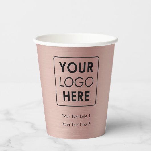 ビジネスロゴモダンプロフェッショナルバラ金ゴールド 紙コップ (裏面)