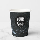 ビジネスロゴモダンプロフェッショナル黒大理石 紙コップ (裏面)