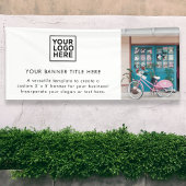 ビジネスロゴモダンホワイトミニマル写真 横断幕