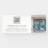 ビジネスロゴモダンホワイトミニマル写真 横断幕 (横)