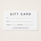 ビジネスロゴモダンミニマルなギフトカード (裏面)