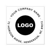 ビジネスロゴモダンラウンド差出人住所スローガン セルフインキングスタンプ (デザイン)