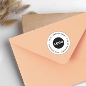 ビジネスロゴモダンラウンド差出人住所スローガン ラウンドシール