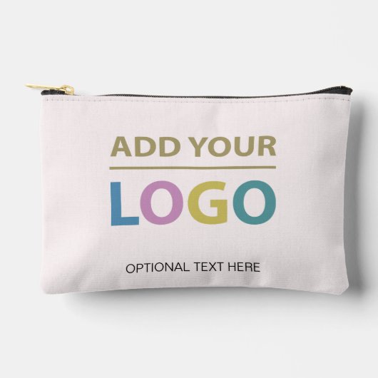 ビジネスロゴモダン赤面ピンク アクセサリーポーチ (正面)