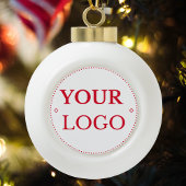 ビジネスロゴモダン金ゴールドスクリプト セラミックボールオーナメント