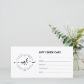 ビジネスロゴモノグラムイニシャルギフト証明書 (スタンド正面)