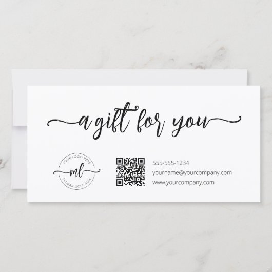 ビジネスロゴモノグラムイニシャルギフト証明書 (裏面)