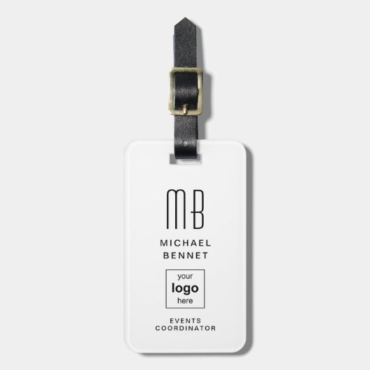 ビジネスロゴモノグラムモダンプロフェッショナル ラゲッジタグ (正面縦)