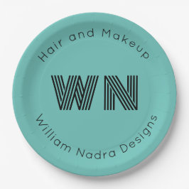 ビジネスロゴモノグラム紙プレート-カスタム文字 ペーパープレート