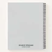 ビジネスロゴライトグレーモノグラムイニシャルノート ノートブック (裏面)