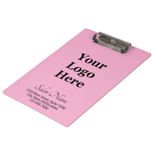 ビジネスロゴライトピンクブラックサロン名アドレス クリップボード (アングル)