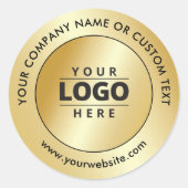 ビジネスロゴラグジュアリー金ゴールド販促品 ラウンドシール (正面)