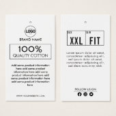 ビジネスロゴラベルの衣類つるラベル (正面&裏面)