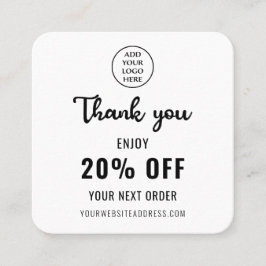 ビジネスロゴロイヤリティ白黒エレガントQRコード 割引カード