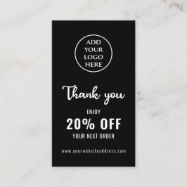 ビジネスロゴロイヤリティ白黒QRコード垂直 割引カード