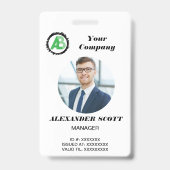 ビジネスロゴ人事担当者の従業員qrコード バッジ (正面)