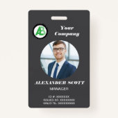 ビジネスロゴ人事担当者の従業員qrコード バッジ (正面)