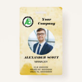 ビジネスロゴ人事担当者の従業員qrコード バッジ (正面)