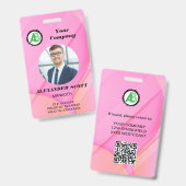 ビジネスロゴ人事担当者の従業員qrコード バッジ (正面＆裏面)