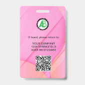 ビジネスロゴ人事担当者の従業員qrコード バッジ (裏面)