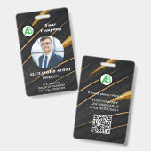 ビジネスロゴ人事担当者の従業員qrコード バッジ (表裏)