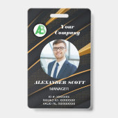 ビジネスロゴ人事担当者の従業員qrコード バッジ (表面)