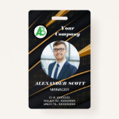 ビジネスロゴ人事担当者の従業員qrコード バッジ (正面)