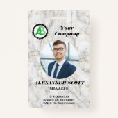 ビジネスロゴ人事担当者の従業員qrコード バッジ (正面)