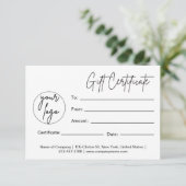 ビジネスロゴ付きギフト券 出欠カード (スタンド正面)