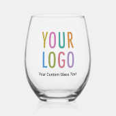 ビジネスロゴ付きステムレスワイングラス ステムなしワイングラス (正面)