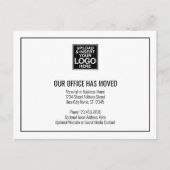 ビジネスロゴ付き新しいアドレス情報 案内ポストカード (正面)