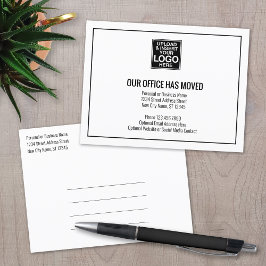 ビジネスロゴ付き新しいアドレス情報 案内ポストカード