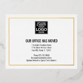 ビジネスロゴ付き新しいアドレス情報 箔招待状ポストカード