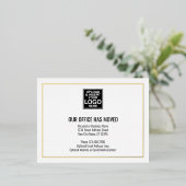 ビジネスロゴ付き新しいアドレス情報 箔招待状ポストカード (立ち正面)